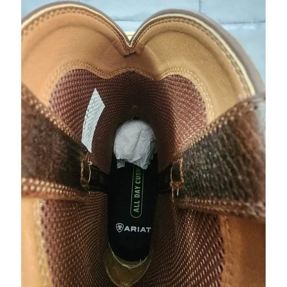 ARIAT® (Men's 10 WIDE) Sport Western Wide Square Toe Cowboy Boot in Fiddle Brown - Picture 8 of 10